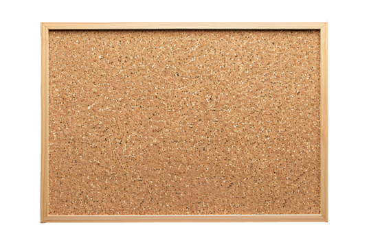 Empty cork board banner on transparent background Generative Ai