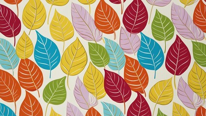 seamless pattern with autumn leaves