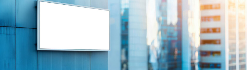 Obraz premium Advertisement Potential: Blank White Billboard Mockup at Busy Shopping Mall Entrance