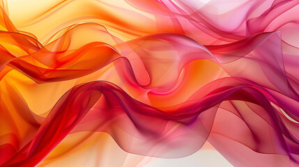 Gradient frosted glass, flowing, transparent, elegant curves, ruby red and tangerine