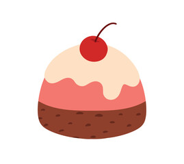 Flat Cute Pudding Hand Drawn Cartoon Doodle Vector Illustration