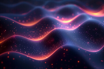 Obraz premium Wavy Abstract blue background with particles