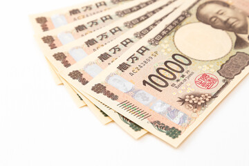 白背景に一万円札
