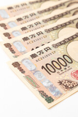 白背景に一万円札