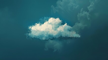 Naklejka premium Cloud on dark blue background.