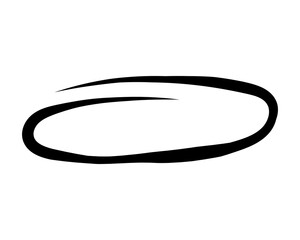 chalked circle frame grunge oval brush. underline and strikethrough stroke charcoal symbol for diagrams. Vector doodle marker drawing. Freehand stripe.