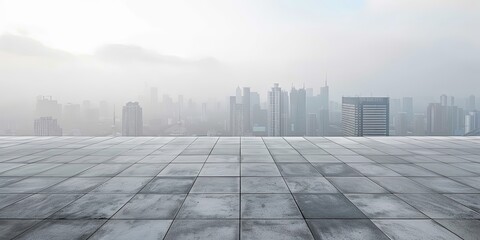 Fototapeta premium Sleek Modern Urban Landscape with Expansive City Skyline