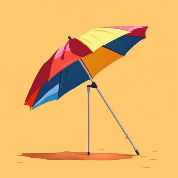 recommend clip art: Sunshade flat design side view outdoor theme cartoon drawing Triadic Color Scheme