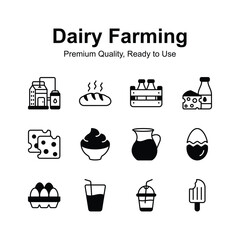 Take a look at this beautifully designed dairy farming icons set