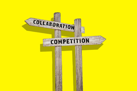 Wooden signpost with two opposite directions
