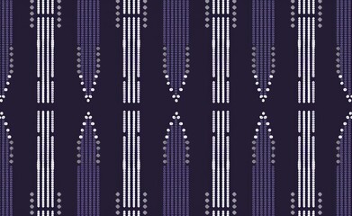 Seamless Geometric Pattern with White and Purple Dots on Dark Blue Background