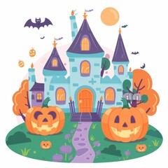 Fototapeta premium Halloween yard sign on solid white background, single object