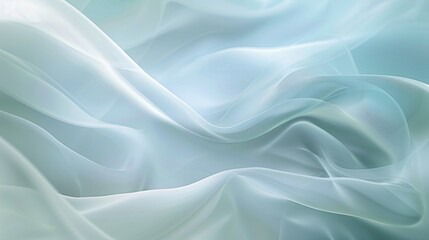 Fototapeta premium Gracefully flowing light blue fabric creates elegant shapes, adding luxury and beauty to any design. Ideal for fashion, wedding, or creative projects