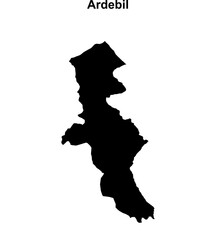 Ardebil outline map