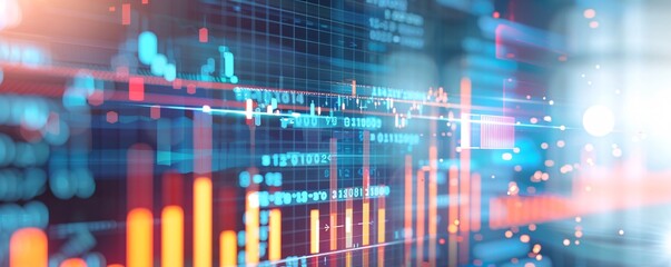 Innovative digital background with glowing analytics dashboard, promoting brand loyalty