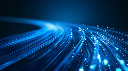 A blue line of light with many small blue dots