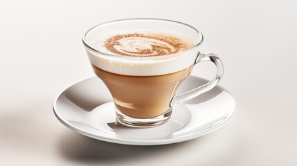 Naklejka premium Cup of latte transparent background, ultra sharp