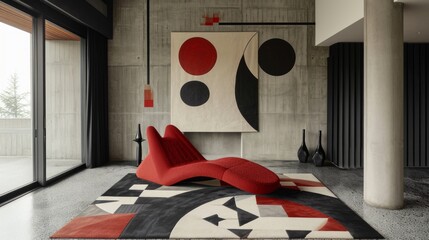 Bauhaus Interior Design with Bold Geometric Shapes