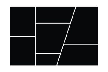 Black photo frame collage template