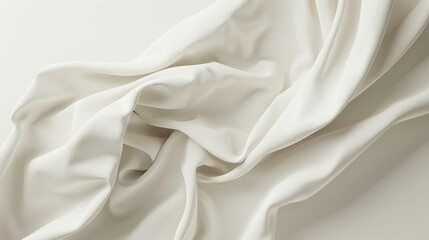 Obraz premium Abstract background of white fabric with soft, flowing folds.