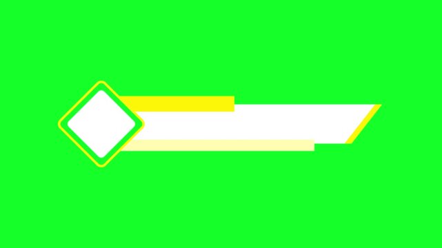 lower third animated name box and logo overlay background name box looping green screen 4k