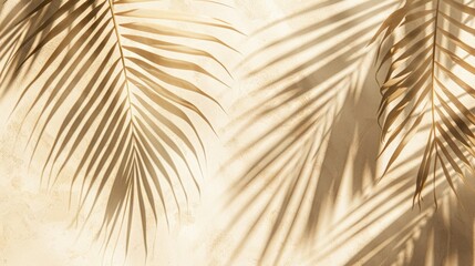 A simple silhouette of a palm leaf on a wall, great for minimalist designs and modern compositions