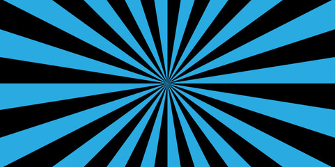 Abstract retro ray sunburst circle light and bright starburst wallpaper. black and blue vintage illustration vector sunshine texture. used for template and cartoon, ads.	
