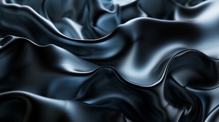 Obraz premium Elegant dark metallic liquid background with flowing waves, exuding luxury and modern design, ideal for digital projects