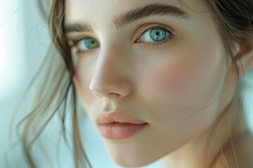 Woman with blue eyes