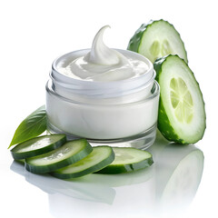 Cucumber Cream Jar with Slices