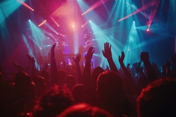 Concert Crowd Raising Hands