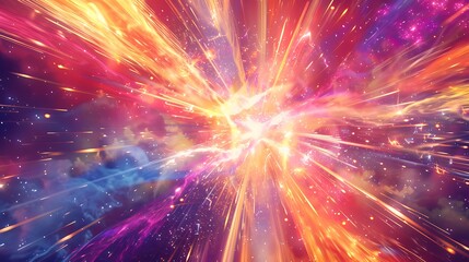 Naklejka premium Beautiful Blue Skies with Nature, Moon ,Cloud ,Beach scenery, Tree, night -Anime concept Background, Thunderous Summer Skies: An Anime-Inspired Illustration