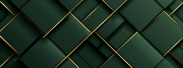 Modern dark blue and golden color square overlap pattern, 3d square abstract geometric background with neon gradient light glowing. 