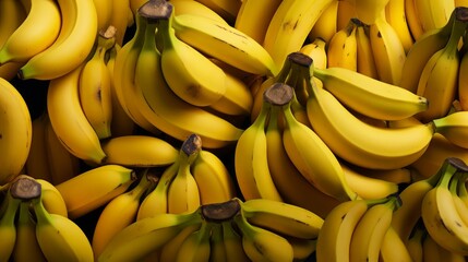 Fresh banana yellow background. ai generated art image