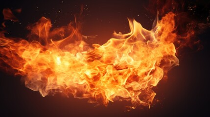 Fire flames on white background 