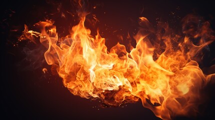 Fire flames on white background 