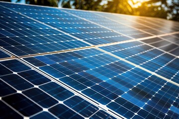 Closeup solar panel with blank background, ample copy space, modern template, renewable technology, clear text area, minimalist style, advanced design