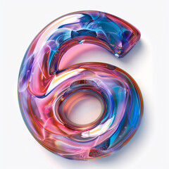 Numero argentato per festa. Palloncino.  Sei.