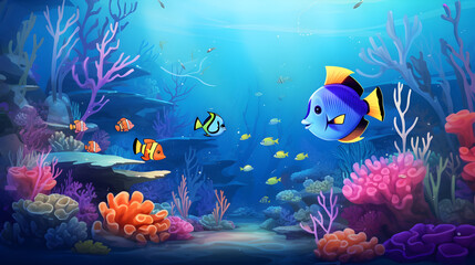 Naklejka premium Whimsical Marine Life Themed Personal E-Card - Send Your Wishes with a Splash of Sea Colors