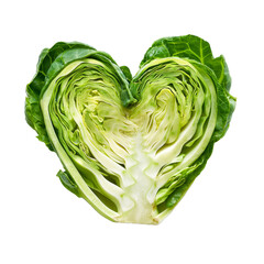 Brussels Sprout abstract heart shaped vegetable. Sliced vegetable clipart isolated on transparent background
