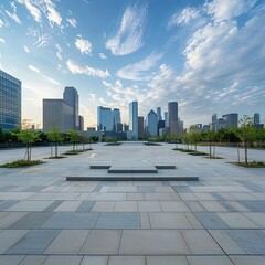 Sleek Modern Urban Landscape with Expansive City Skyline