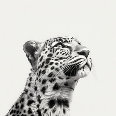 Obraz premium Leopard Black And White Design. Generative AI.