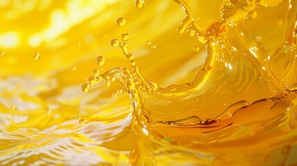 Yellow Liquid Splash Abstract