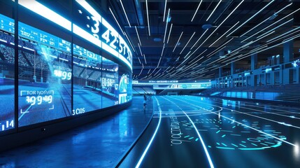 sports training facility using digital sensors and VR to enhance athletes' performances and tactics