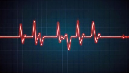 Human heart organ heartbeat illustration background. Pulse line, medical health care on ECG cardiogram, rhythm and frequency rate wave, disease diagnosis