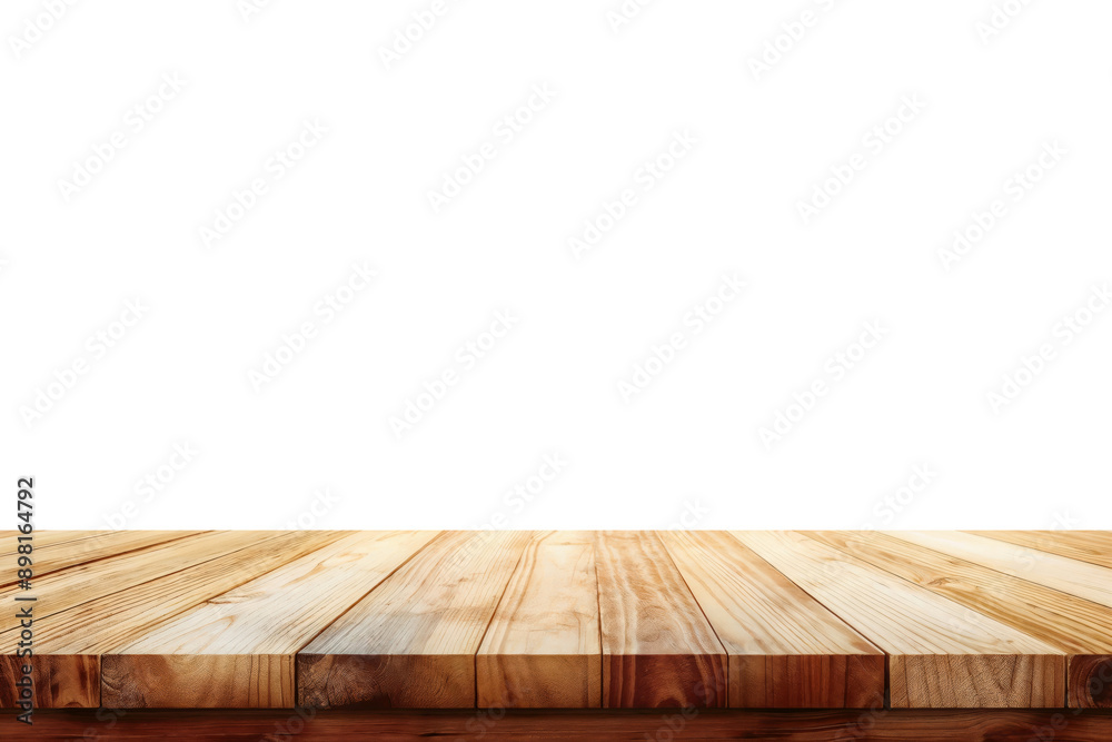 Poster empty wooden table top providing space for product placement