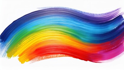 rainbow colors ink brush; isolated on white background; texture for design