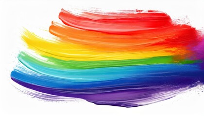 rainbow colors ink brush; isolated on white background; texture for design