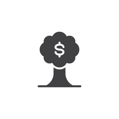 Tree with dollar sign as leaves vector icon