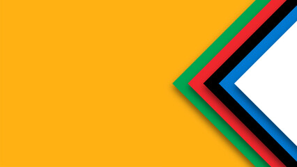 Abstract colored background for the Olympic Games. Geometric shapes in Olympic colors - red, green, orange, blue, black and white. Vector flag for sports games. Shape triangle, square